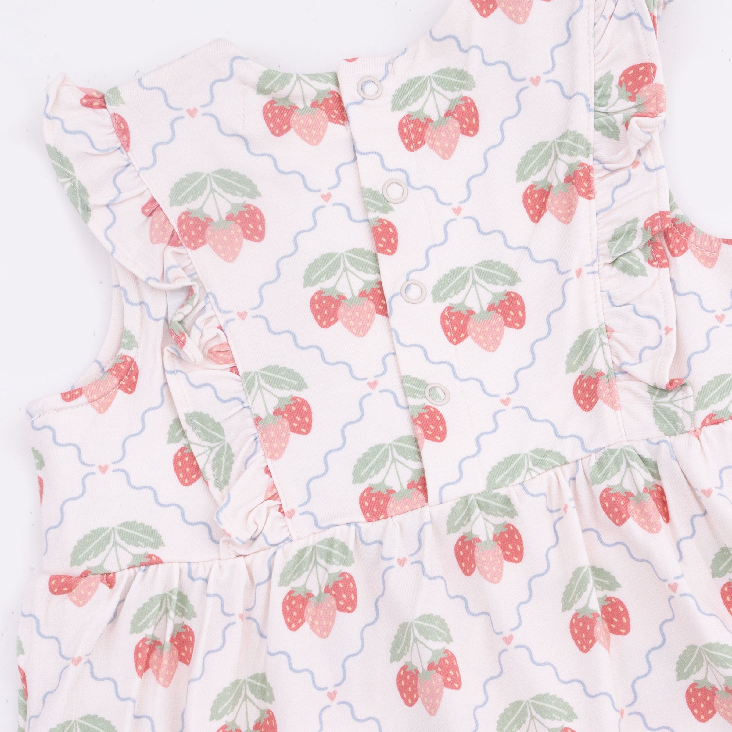 Sweet Strawberries - Ruffle Bodysuit Dress