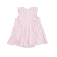 Solid Veiled Pink - Ruffle Bodysuit Dress