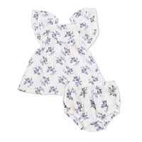 Belle Rosette Dot - V-Neck Dress and Bloomer