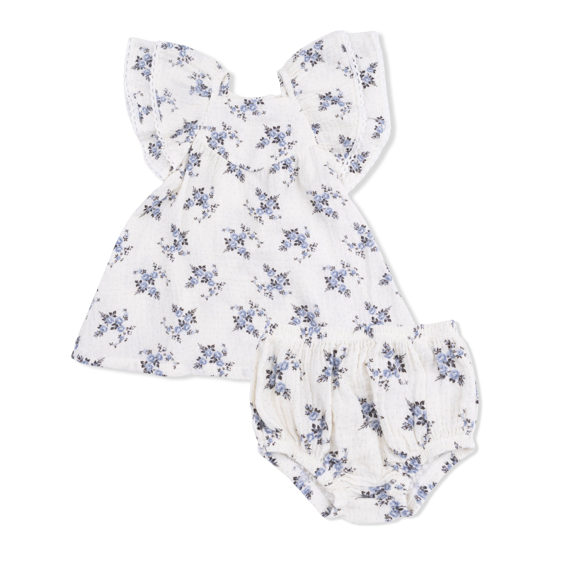 Belle Rosette Dot - V-Neck Dress and Bloomer