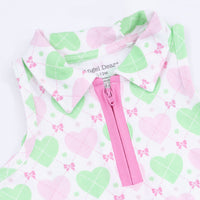 Heart Argyle - Polo Tennis Dress with Cartwheel Short