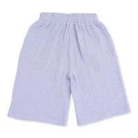 Western Plaid - Solid Muslin Zen Blue - Wide Leg Pant with Ruffle Pocket