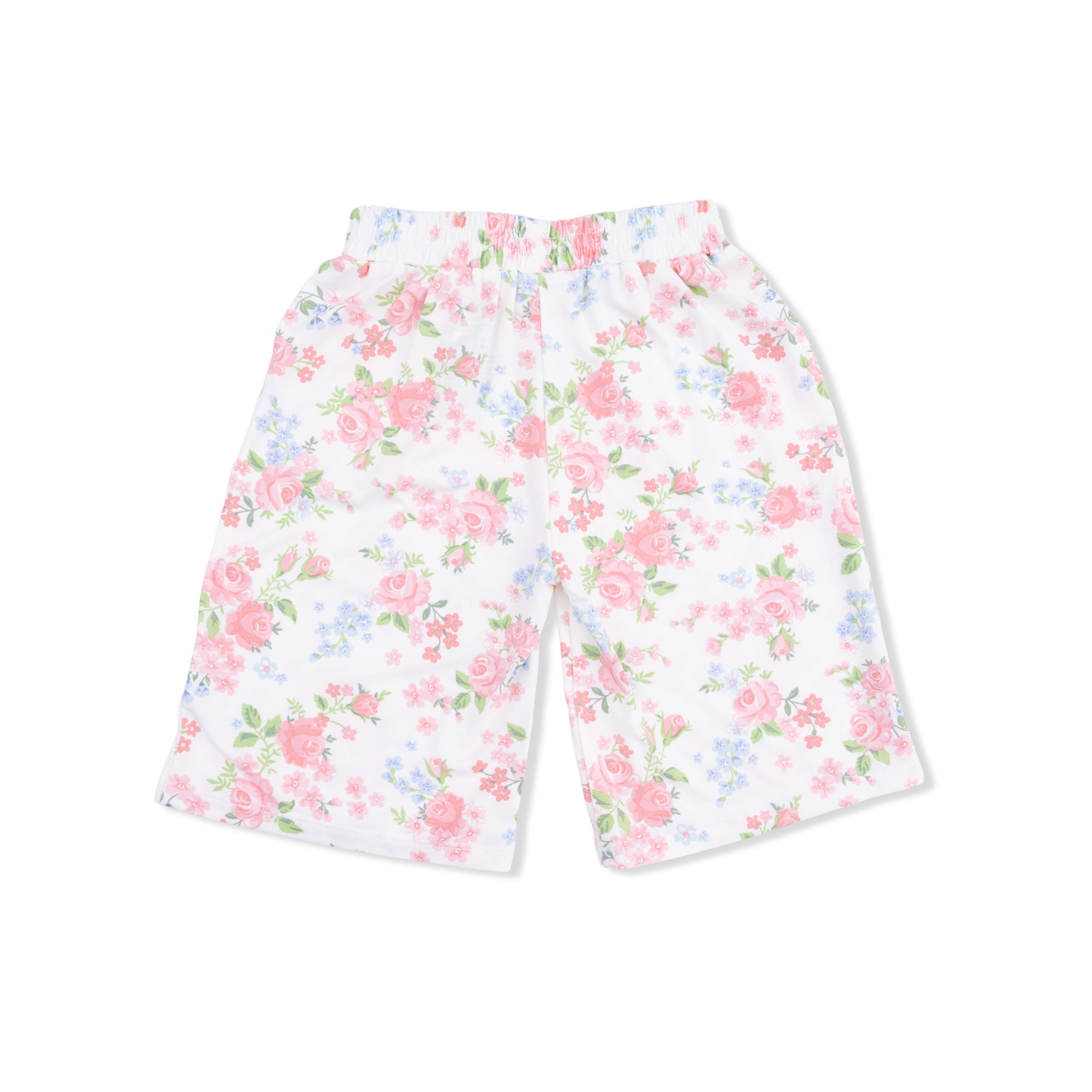 Cute Little Roses - Short Sleeve Shirt with Wide Leg Pant