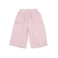 Solid Muslin Lotus - Wide Leg Pant with Ruffle Pocket