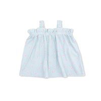 Tiny Cherry Stripe - Top with Bows and Ruffle Leg Bloomer