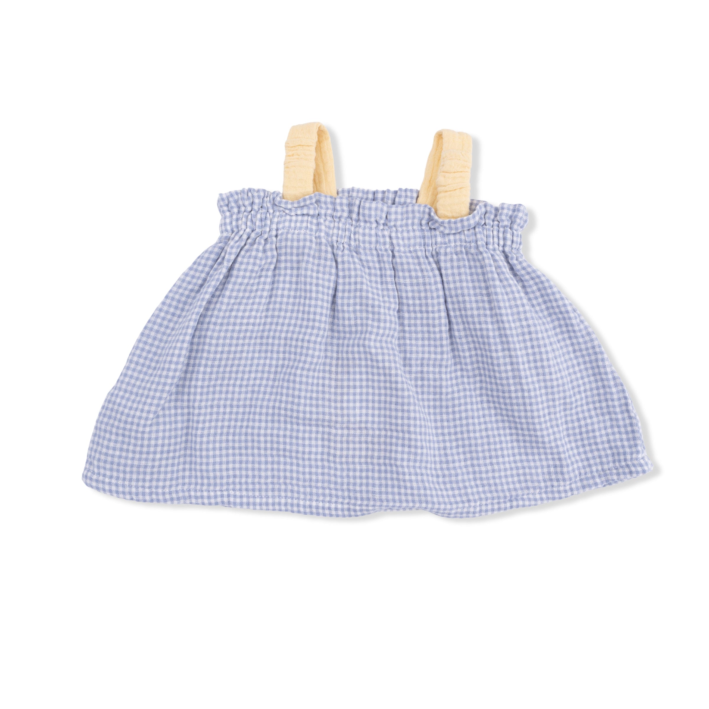 Micro Gingham Blue Blizzard - Top with Bows and Ruffle Leg Bloomer