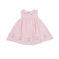 Solid Muslin Lotus - Petal Collar Dress Set
