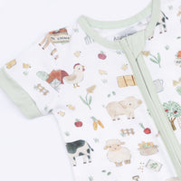 Cute Farm Animals Uni - Shortie 2 Way Zipper Romper