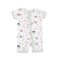 Cute Farm Animals Uni - Shortie 2 Way Zipper Romper