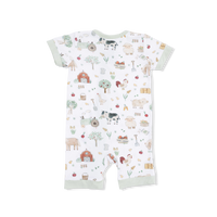Cute Farm Animals Uni - Shortie 2 Way Zipper Romper