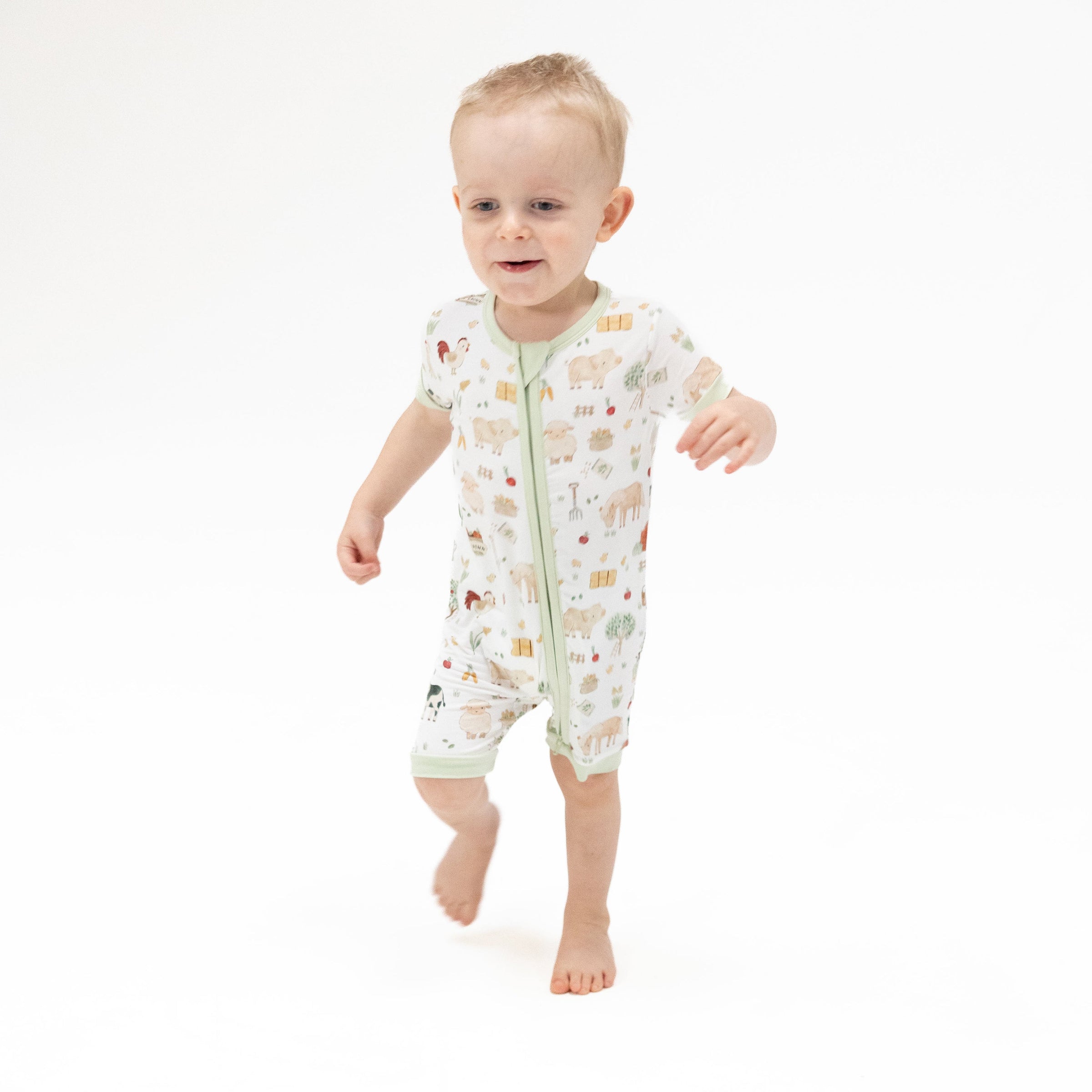Cute Farm Animals Uni - Shortie 2 Way Zipper Romper
