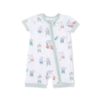 Golfing Teddy Bears - Shortie 2 Way Zipper Romper