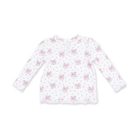 Bows and Hearts - Long Sleeve Lettuce Edge Tunic Top
