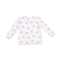 Bows and Hearts - Long Sleeve Lettuce Edge Tunic Top