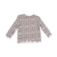 Leopard Rib - Long Sleeve Lettuce Edge Tunic Top