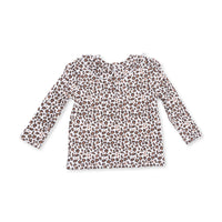 Leopard Rib - Long Sleeve Ruffle Top and Pant