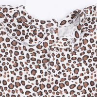 Leopard Rib - Long Sleeve Ruffle Top and Pant