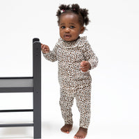 Leopard Rib - Long Sleeve Ruffle Top and Pant