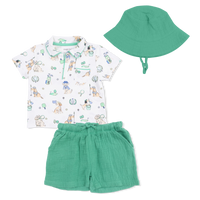 Country Club Dogs Neutral - Polo with Casual Short  & Bucket Hat