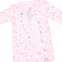 Ballet Shoes Ribbon Stripe - Kimono Ruffle Snap Footie