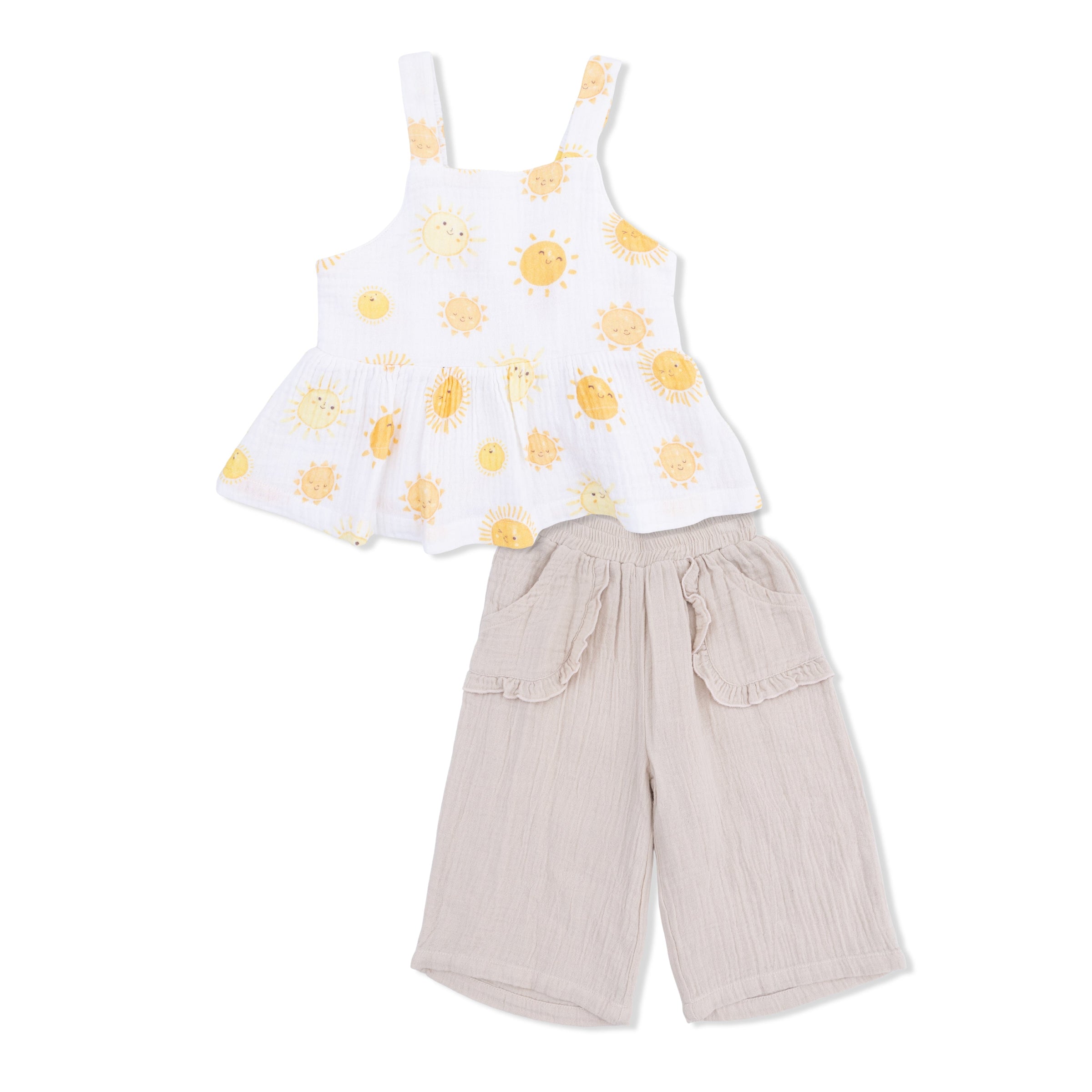 Happy Suns - Peplum Tank with Wide Leg Pant