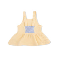 Micro Gingham Blue Blizzard - Peplum Tank with Wide Leg Pant