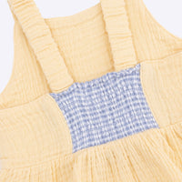Micro Gingham Blue Blizzard - Peplum Tank with Wide Leg Pant