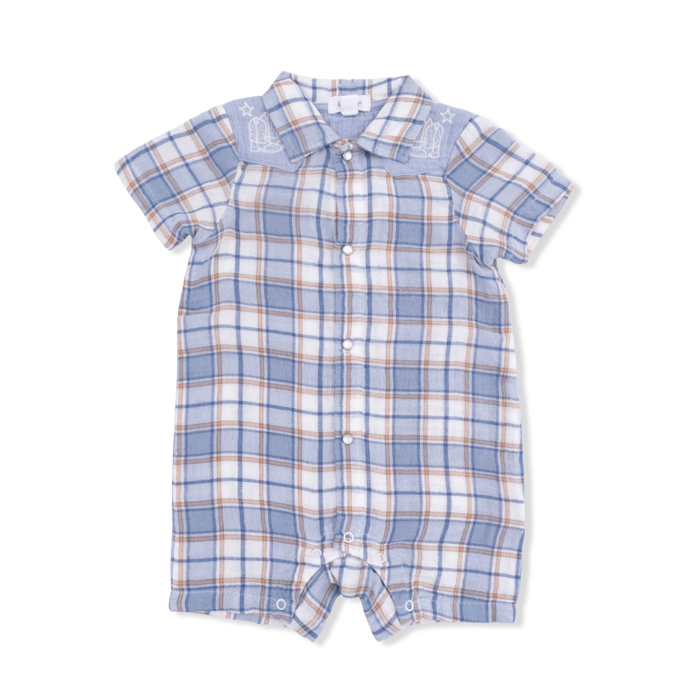 Western Boot Plaid - Western Pearl Snap Shortie