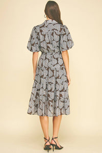 NINA - FLORAL BUTTON DOWN TIERED MIDI DRESS