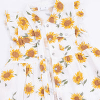 Baby Sunflower - Western Pearl Snap Dress & Bloomer