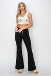 High Rise Button Fly Flare Jeans