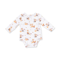 Woodland Animals with Pumpkins - Henley Bodysuit