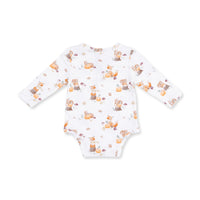 Woodland Animals with Pumpkins - Henley Bodysuit
