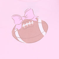 Football Bow Stripe - Long Sleeve Ruffle Tee and Baby Bells