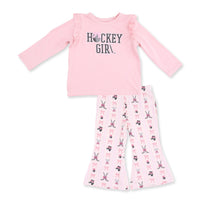 Megan's Bowtiful Hockey Stripe - Ruffle Tee and Baby Bells