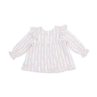 Catarina Floral - Long Sleeve Ruffle Tunic and Smocked Waist Pant