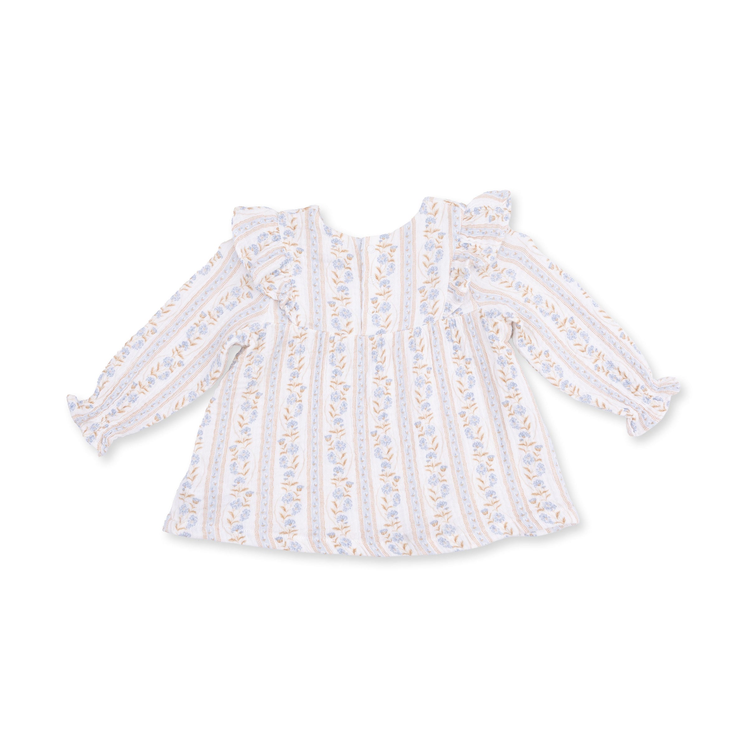 Catarina Floral - Long Sleeve Ruffle Tunic and Smocked Waist Pant