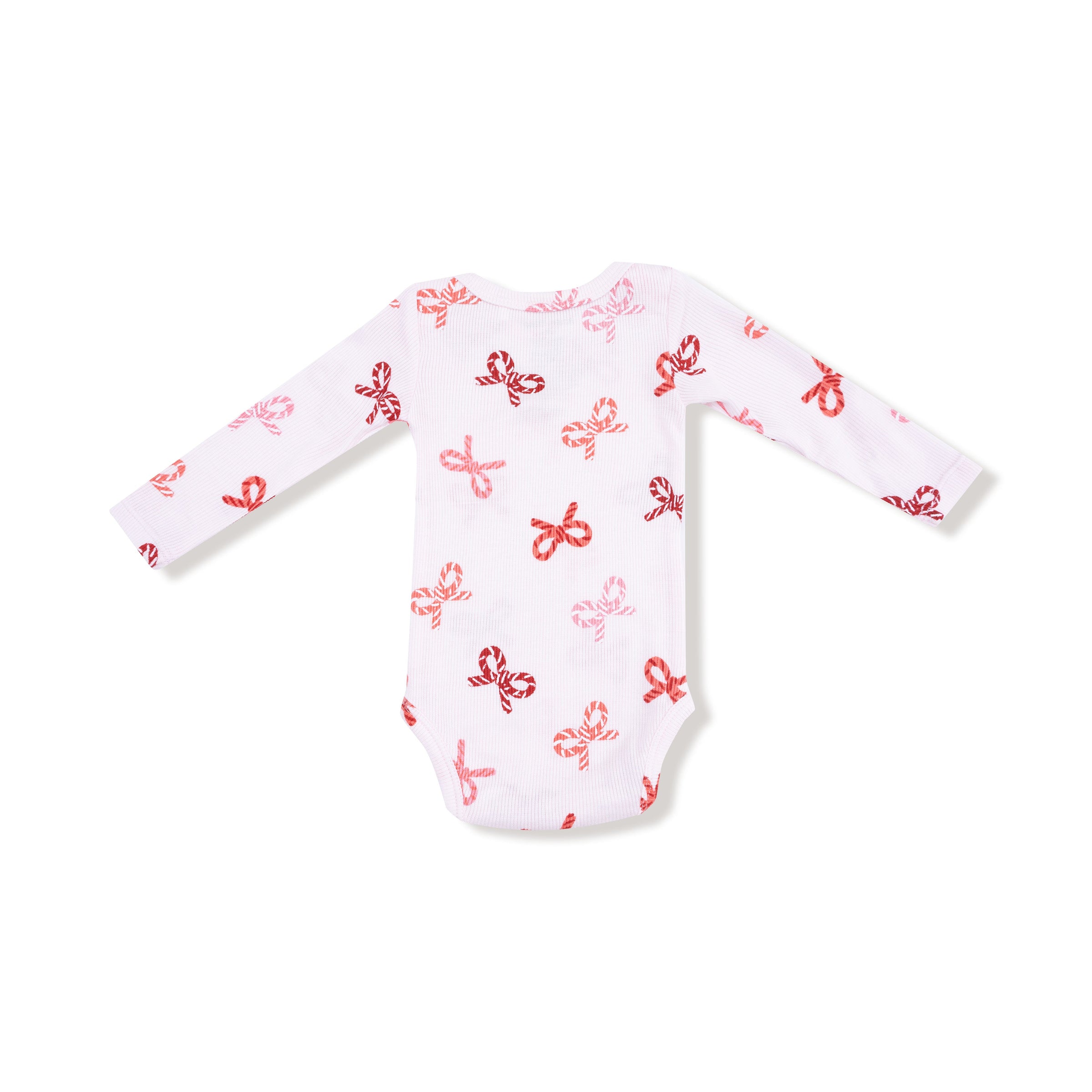 Candy Cane Bows - Lap Shoulder Bodysuit