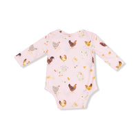 Collector Chickens - Pink - Lap Shoulder Bodysuit