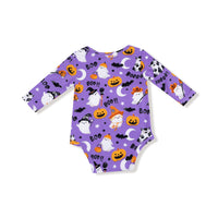 Costumed Ghosts - Glow In The Dark - Purple - Lap Shoulder Bodysuit
