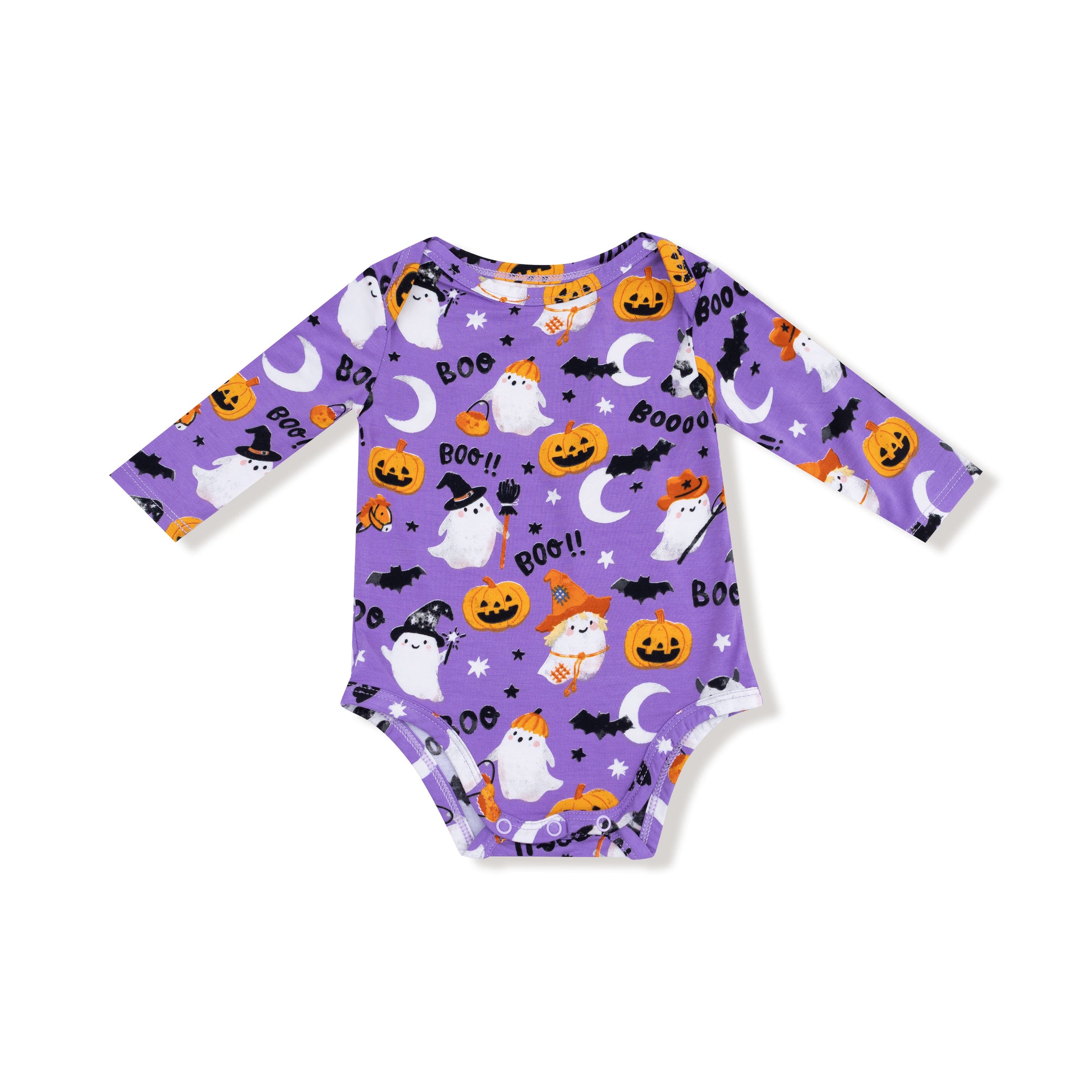 Costumed Ghosts - Glow In The Dark - Purple - Lap Shoulder Bodysuit