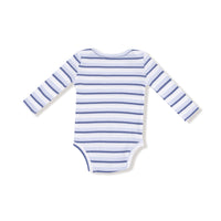 Vintage Stripe - Blue - Lap Shoulder Bodysuit