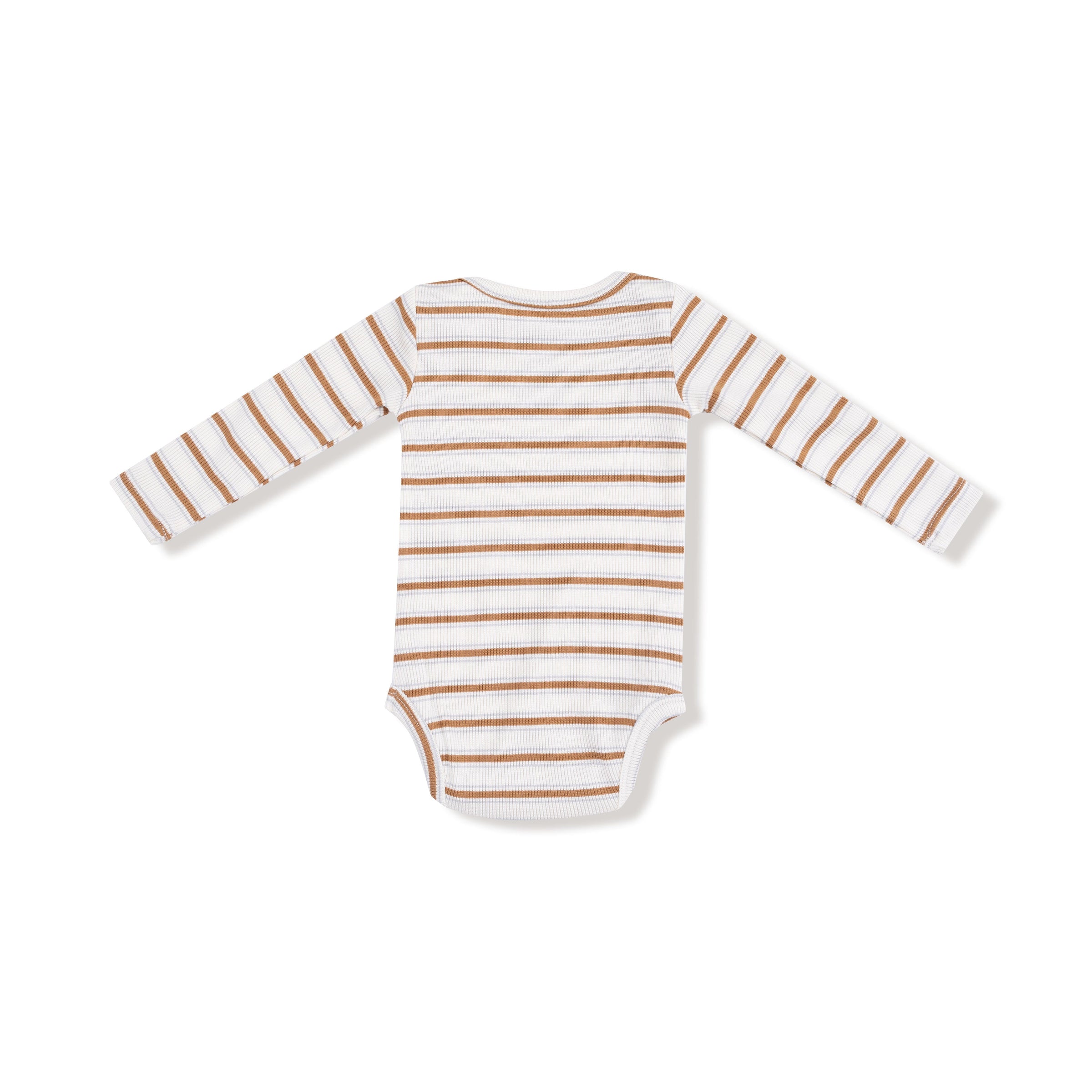 Vintage Stripe - Brown - Lap Shoulder Bodysuit