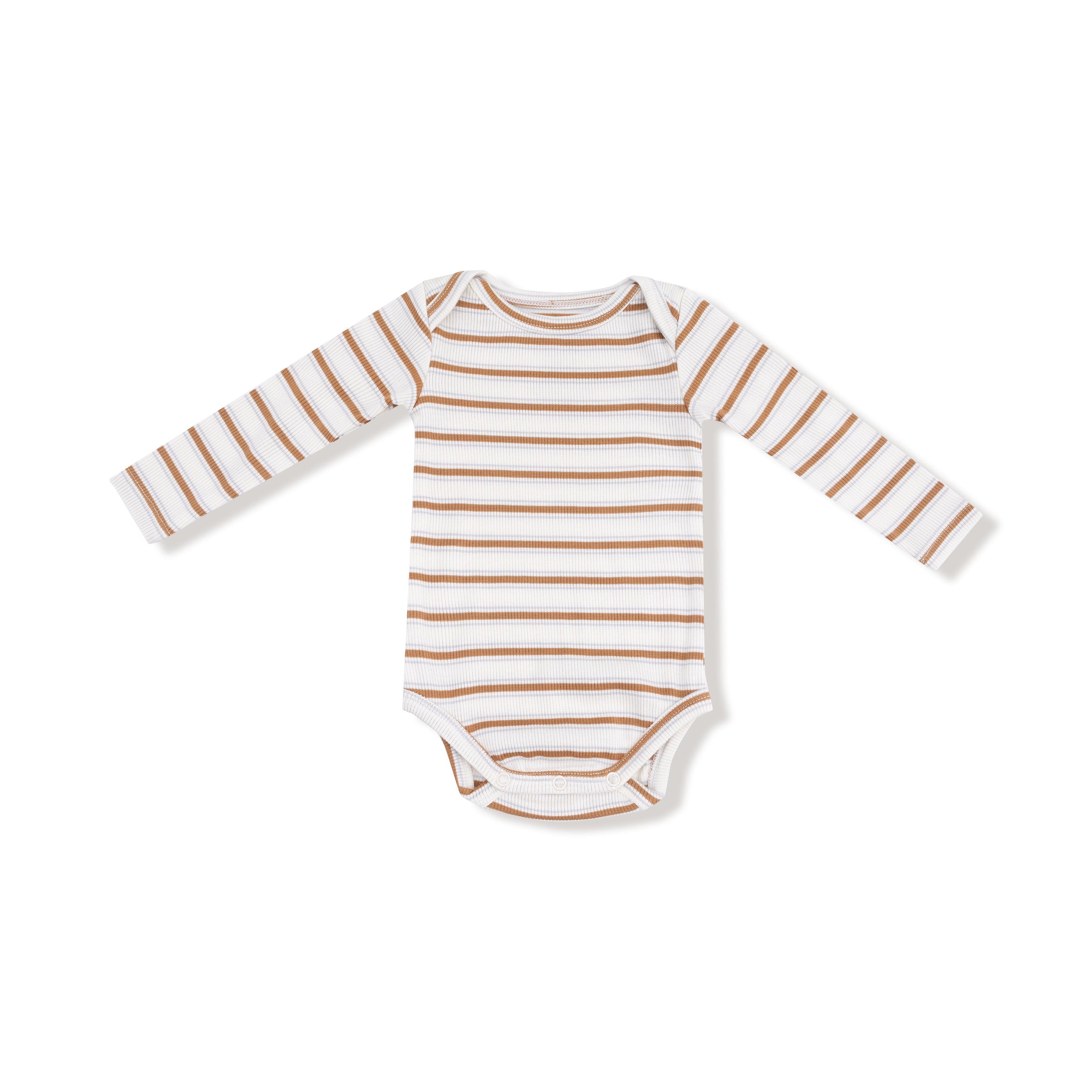 Vintage Stripe - Brown - Lap Shoulder Bodysuit