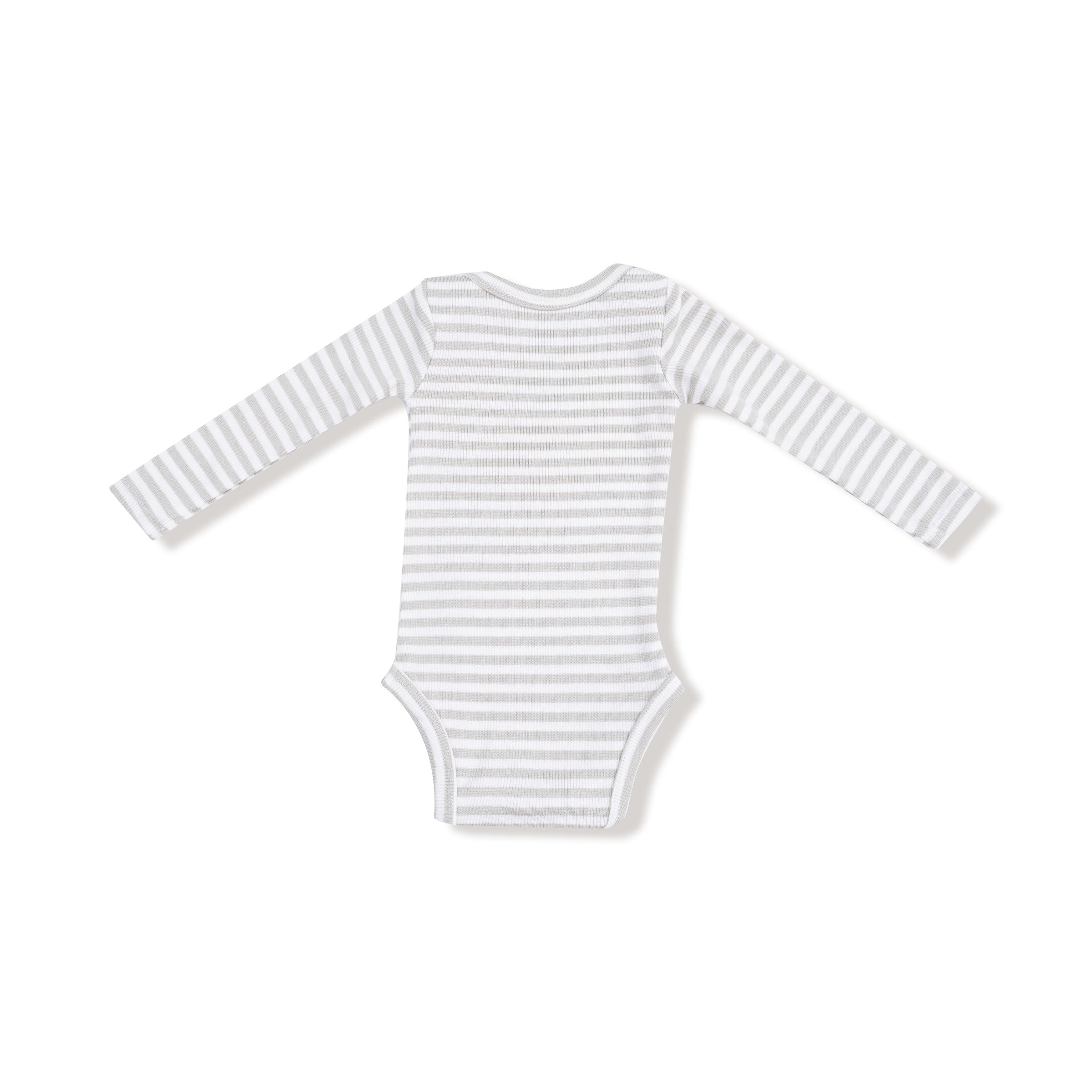 Stripe - Mineral- Grey/White - Lap Shoulder Bodysuit