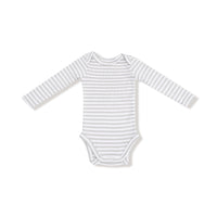 Stripe - Mineral- Grey/White - Lap Shoulder Bodysuit