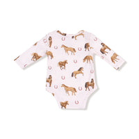 Horses - Pink - Lap Shoulder Bodysuit