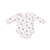 Footballs and Bows - Lap Shoulder Bodysuit