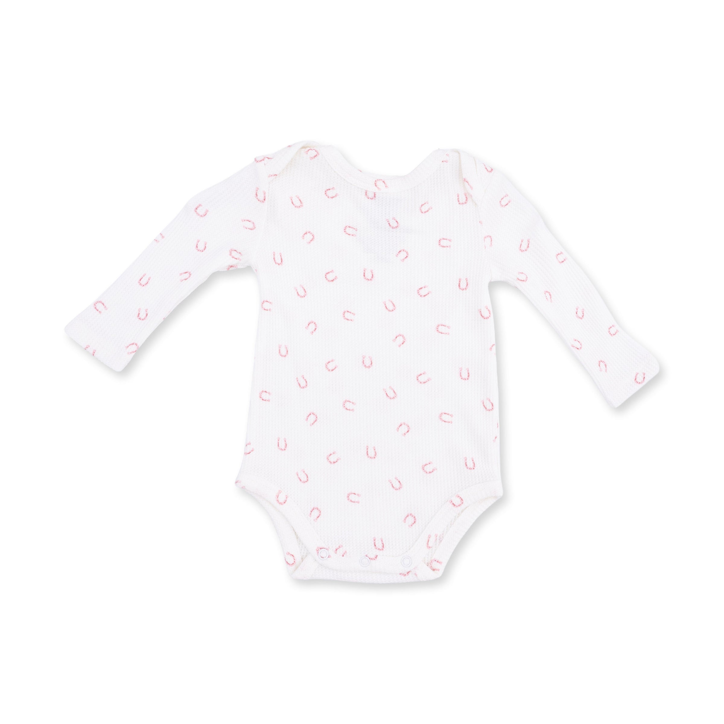 Little Horseshoes Pink - Long Sleeve Bodysuit