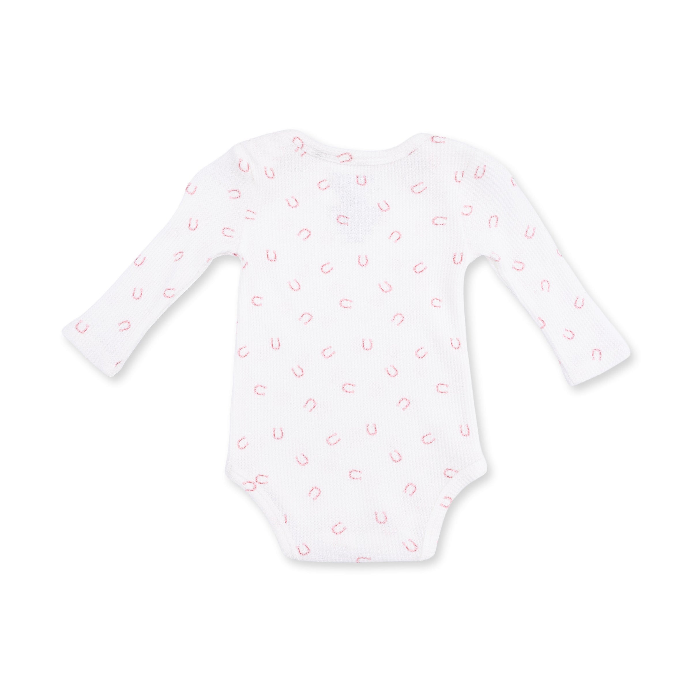 Little Horseshoes Pink - Long Sleeve Bodysuit